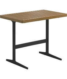 Gloster - Grid Lounge Side Table With Buffed Teak Top